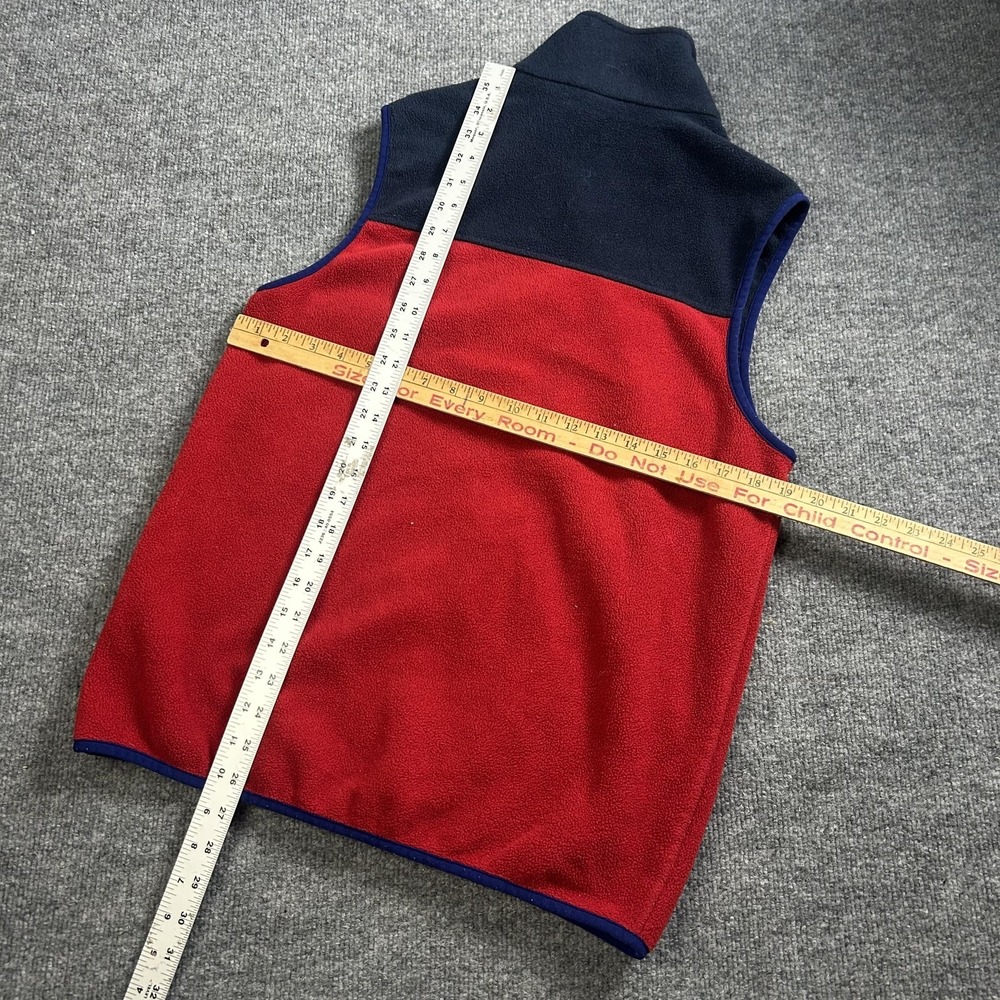 Patagonia Vest Mens Medium Red Navy Synchilla Fleece Zip Pockets Outdoor Hiking - Picture 6 of 6